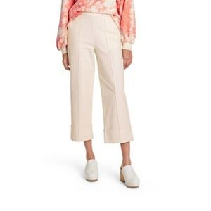 Rachel Comey x Target High Rise Cuff Straight Leg Cropped Pants White 6 New